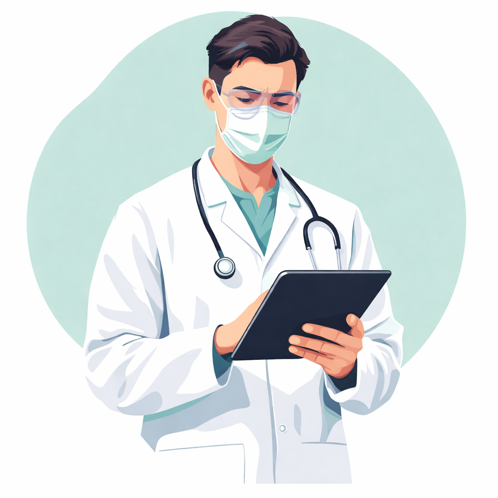 Doctor using a tablet